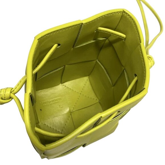 BOTTEGA VENETA Small Cassette Crossbody/Maxi Intrecciato - Yellow Leather - Picture 9 of 16